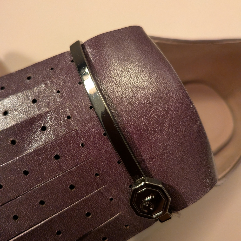 LOUISE ET CIE Kiltie Gunmetal, Purple and Silver Women's Loafers | EUR 35 1/2 - Picture 5 of 9